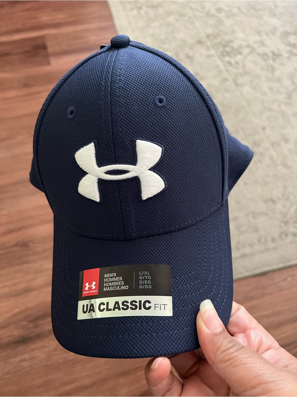 Under Armour Navy Performance Baseball Cap with White Logo